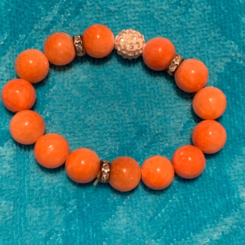 Elegant Orange Beaded Bracelet